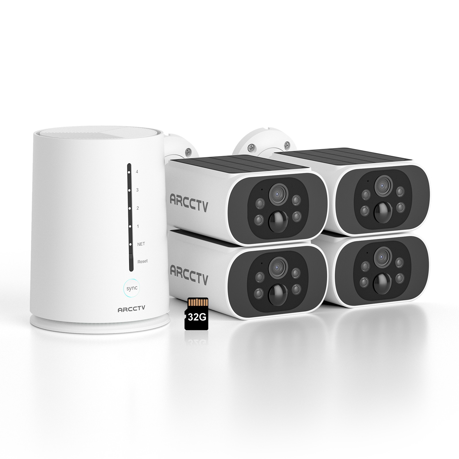 ARCCTV Solar Battery Powered Wireless Security Camera System Outdoor Wifi Camera