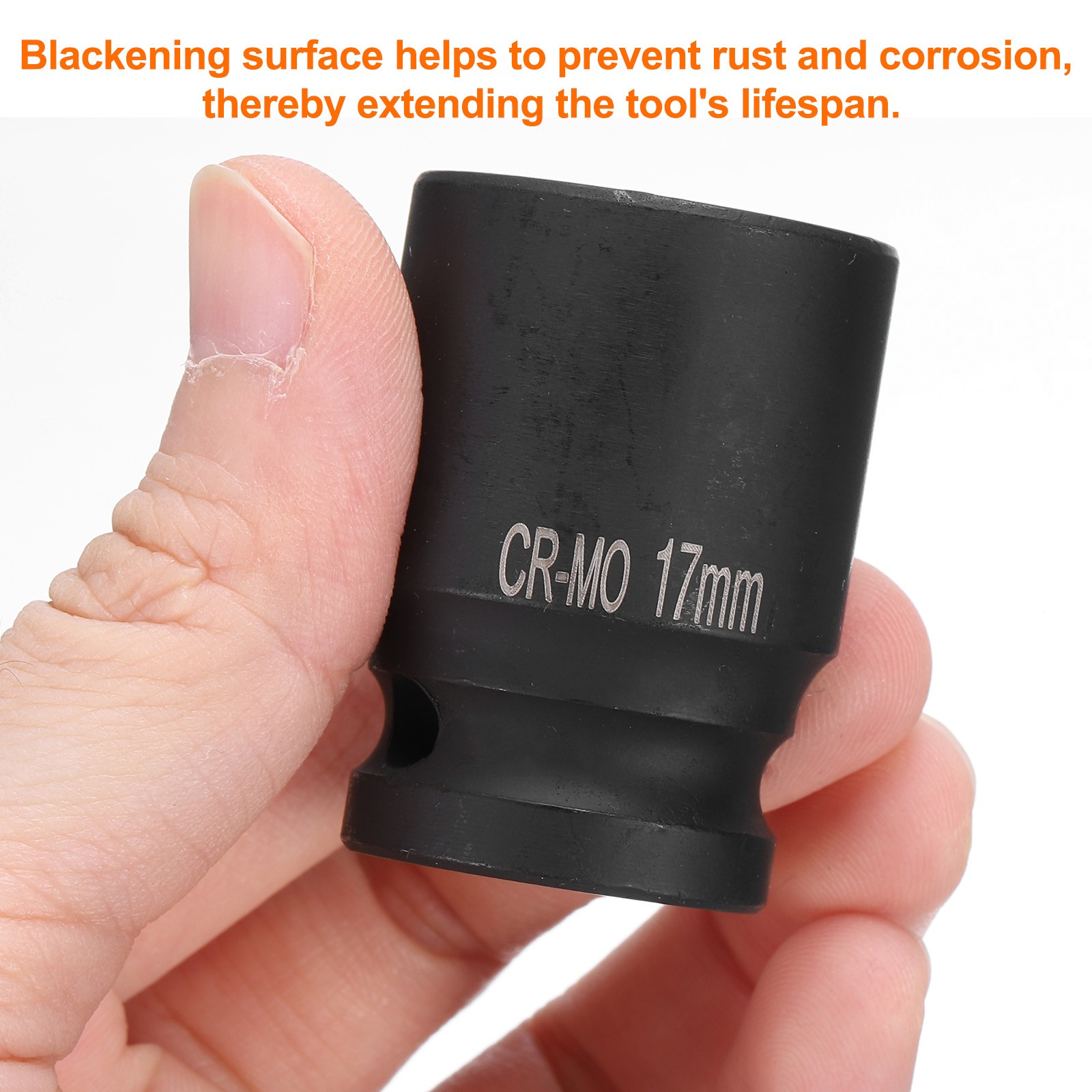 4 Point Square Socket 1/2 Inch Drive 17mm Metric CR-MO Square Impact Wheel