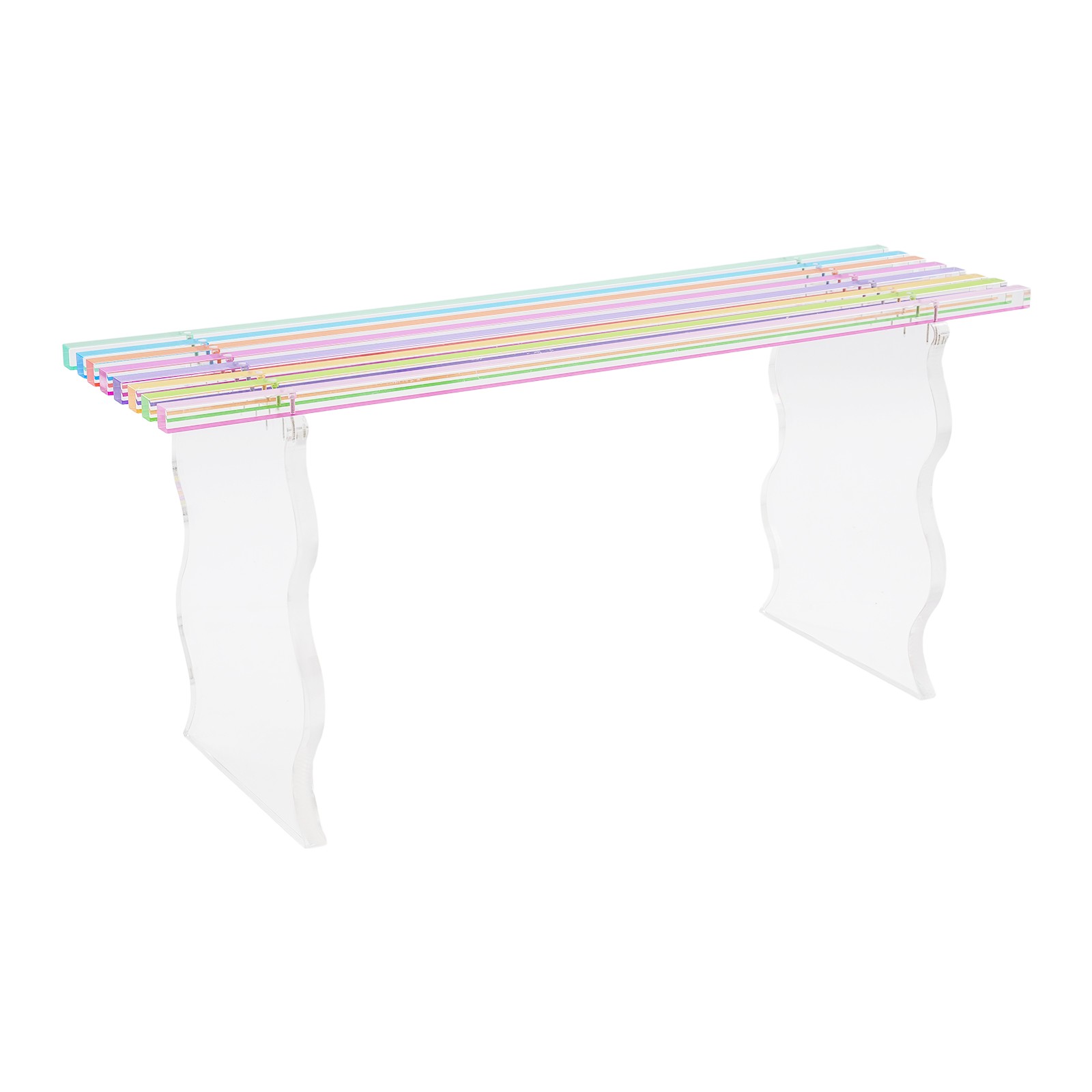 Entryway Shoe Bench Acrylic Entryway Long Bench Rainbow 35*11*16" Furniture Seat