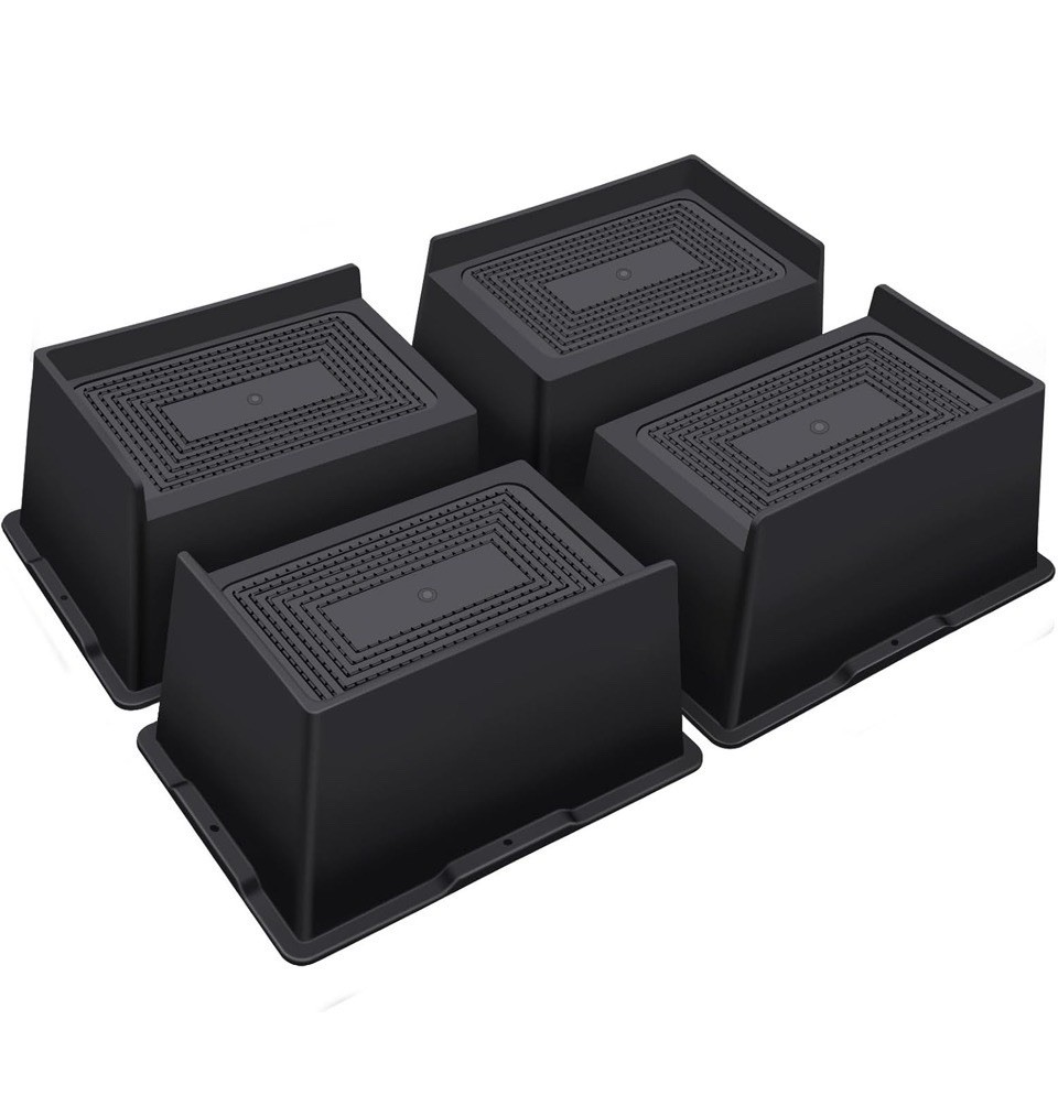 Bed / Furniture Risers, 4 Pack 6” Black. TB-97