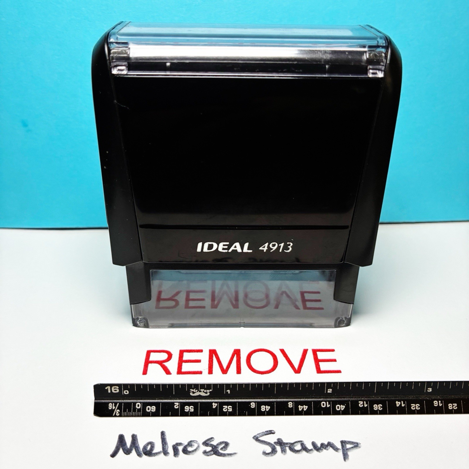 Remove Rubber Stamp Red Ink Self Inking Ideal 4913