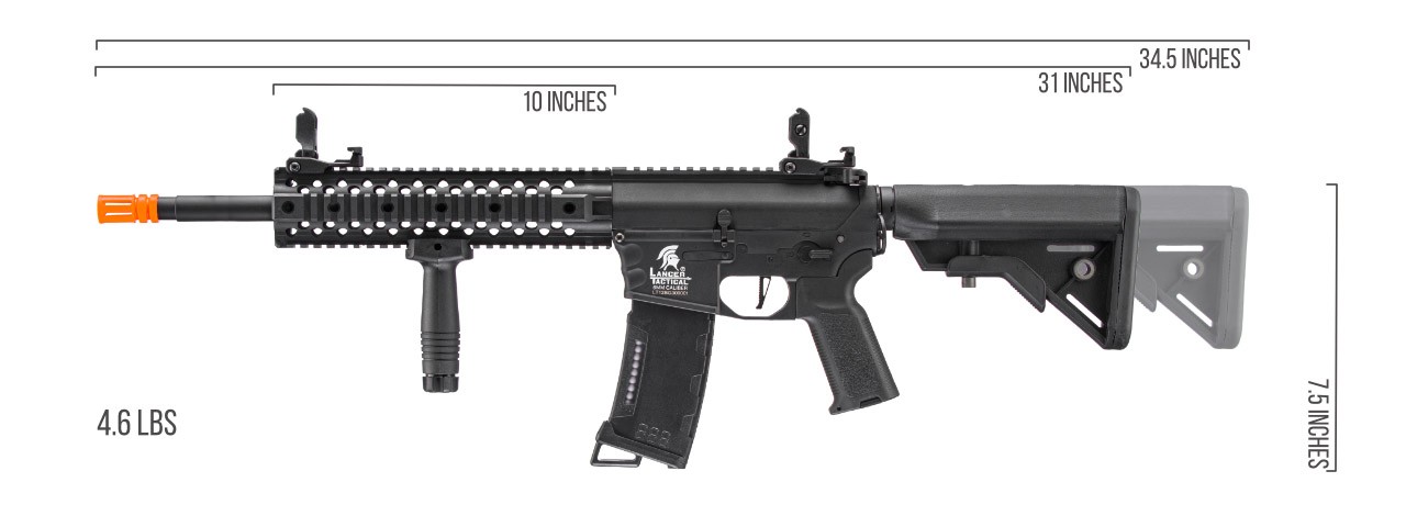 Lancer Tactical Gen 3 10" M4 EVO RIS Electric Airsoft AEG Gun – Black