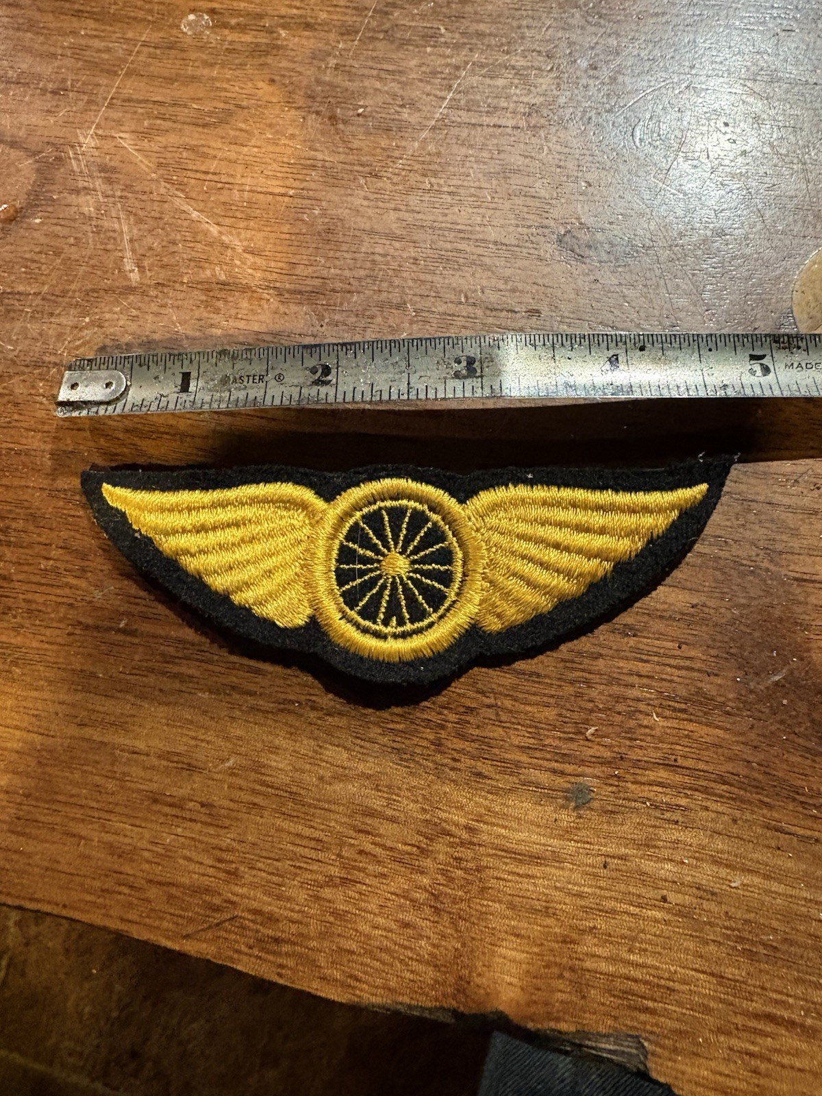Vtg Motorcycle Wings Easy Rider Style 1960s  Wheel Bicycle Stiched Felt Patch