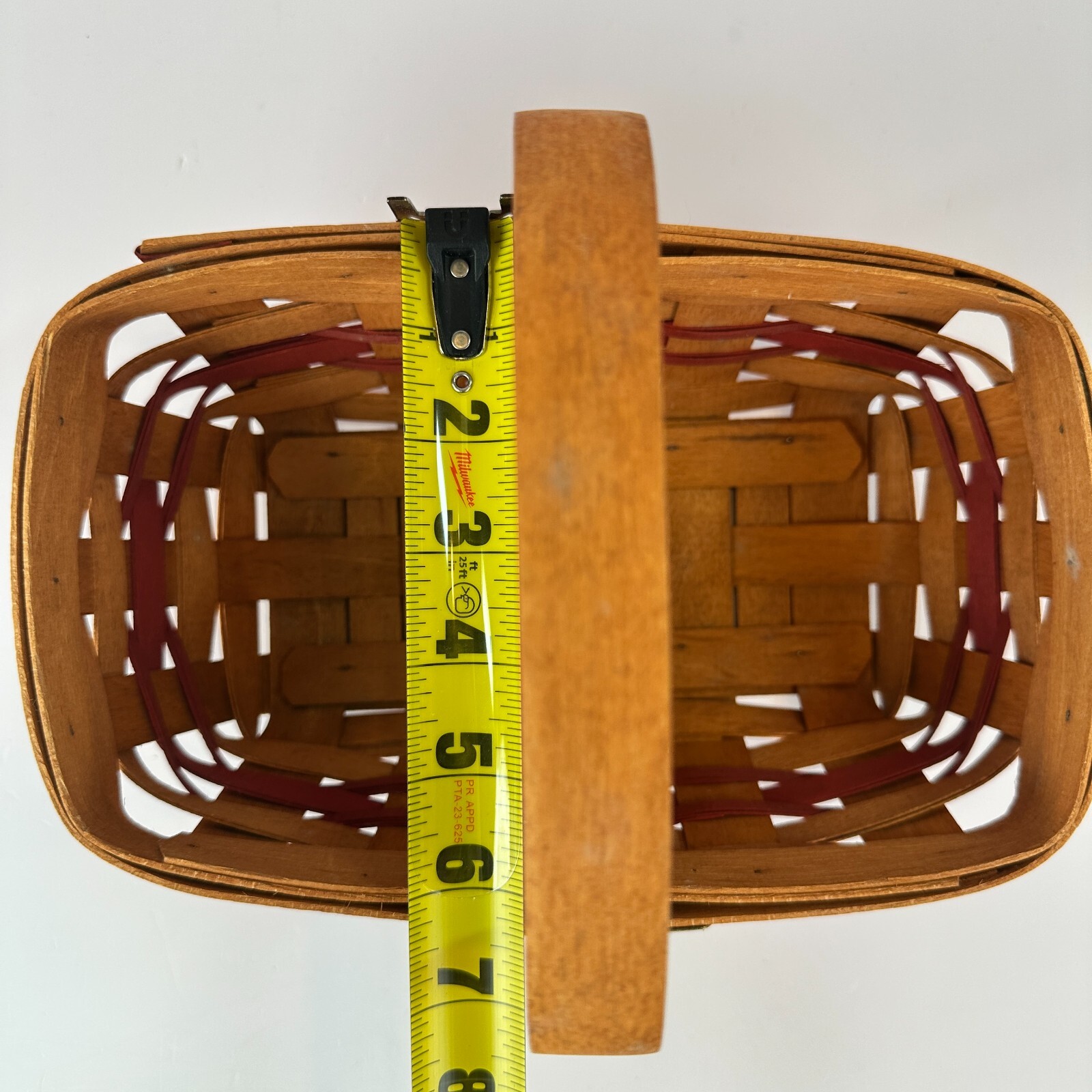 Longaberger 1990 Christmas Collection 'Gingerbread' Basket W/Red Weave Brass Tag