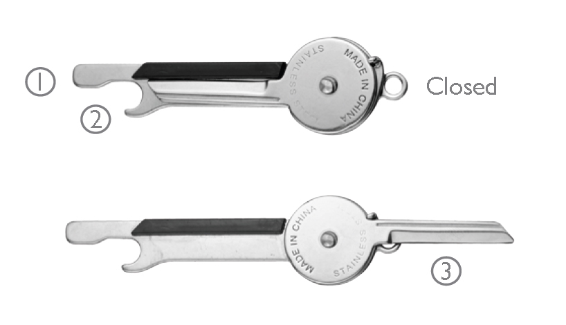 2 Pack Key Multi Function Pocket Knife Bottle Opener Screwdriver Survival Kit