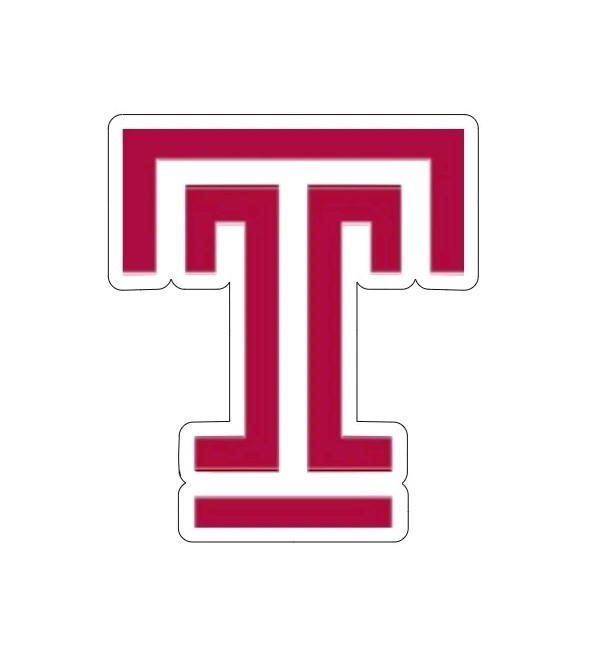 Temple University Owls Football Sticker Die Cut Laminated