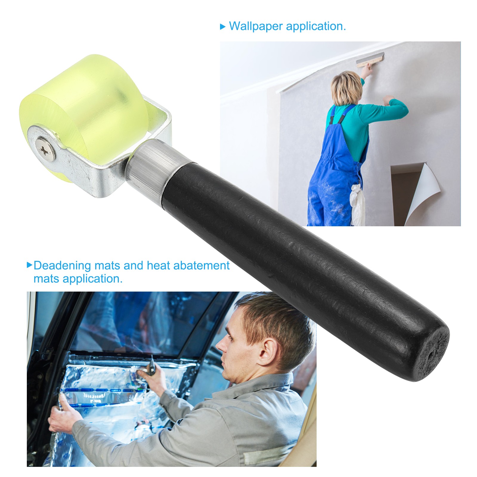 1.2" Sound Deadening Roller, 2pcs Insulation Tool Seam Roller Black