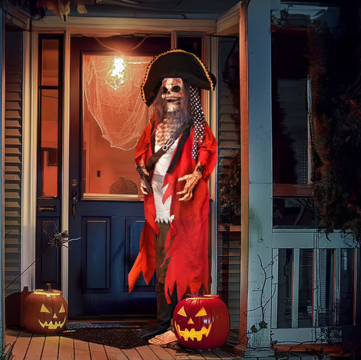 Halloween 6.3 FT Vibration Scary Pirate Voice Control Standing Party Decor