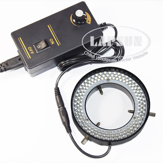 144 LED Adjustable Metal Shell Stereo Microscope Ring Light Illuminator Lamp Kit