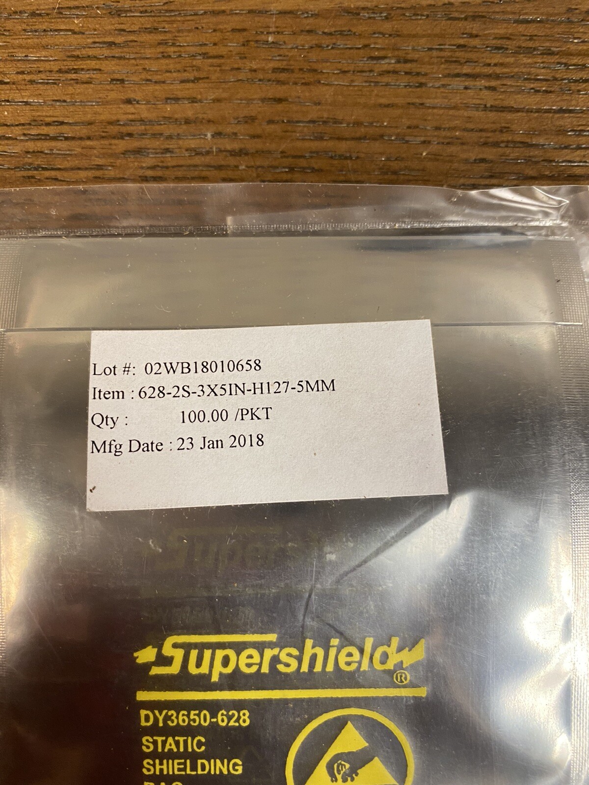 100/PKT SUPERSHIELD STATIC SHIELDING BAG 3x5 inch Electrostatic DY3650-628 ESD