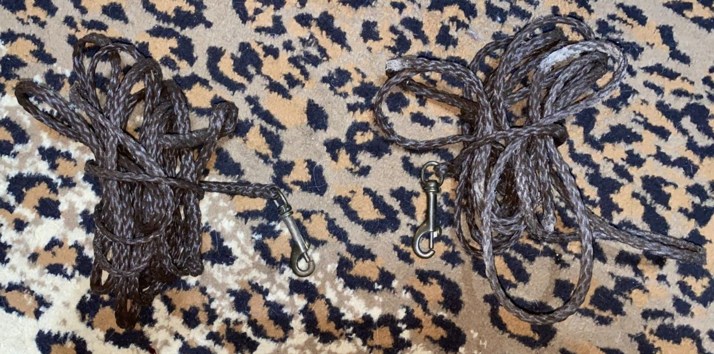 14 1/2' ROUND BRAIDED NYLON SIDE REINS WITH CLIPS FOR TRAINING