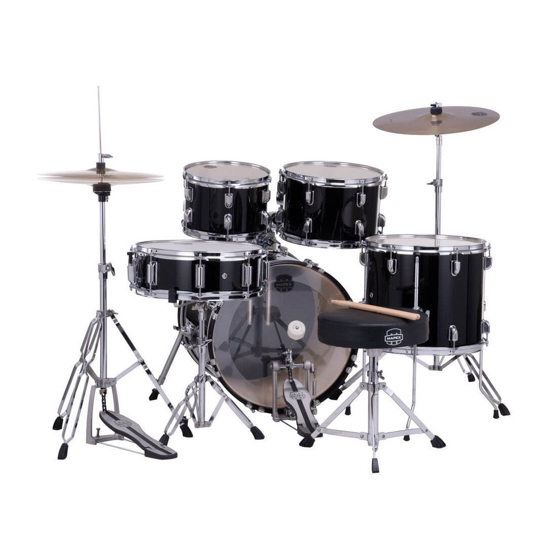 Mapex Comet 5pc Complete Drum Set Dark Black 18/10/12/14/14