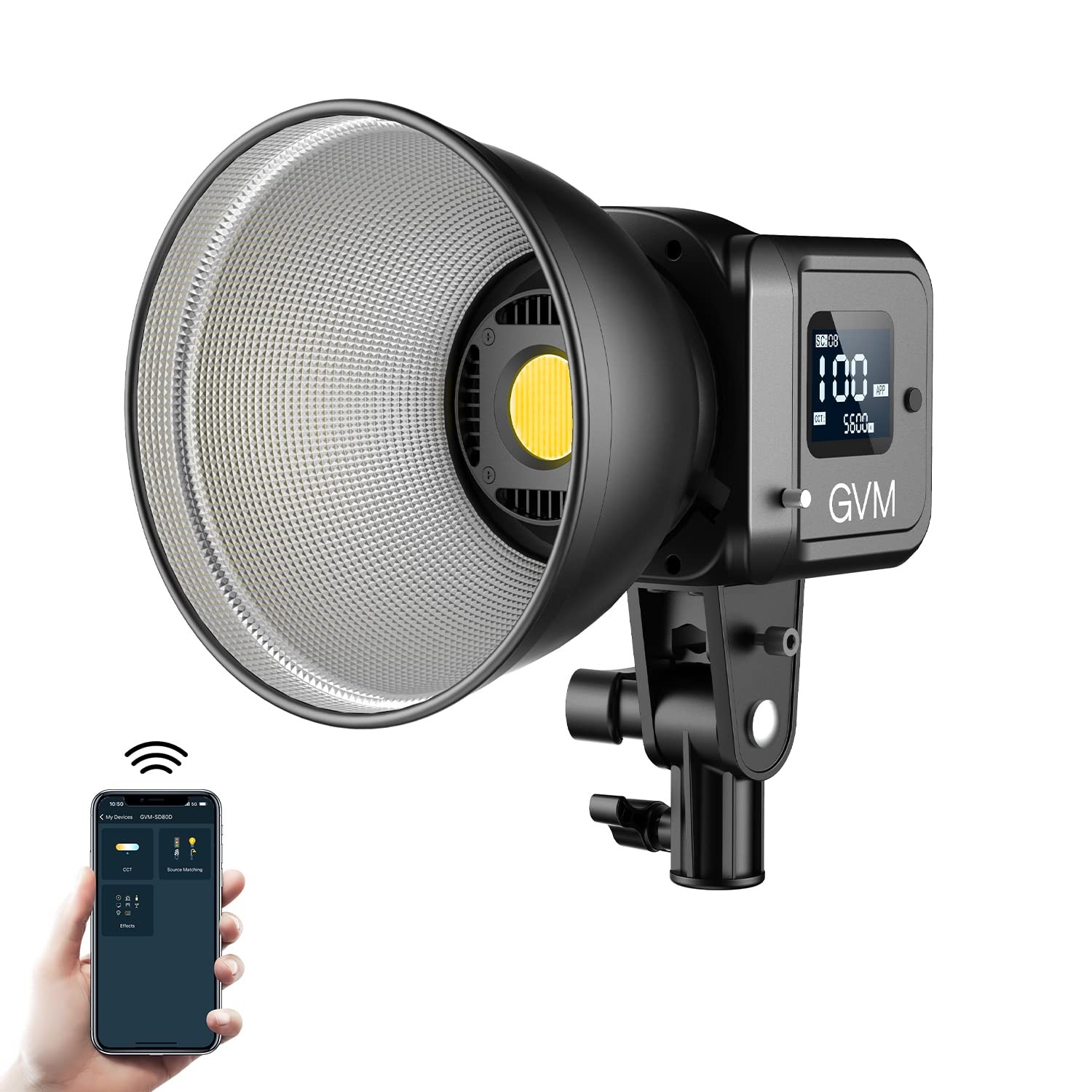 GVM 80W Video Light, Continuous Lighting for Photography with Bowens Mount, 2700