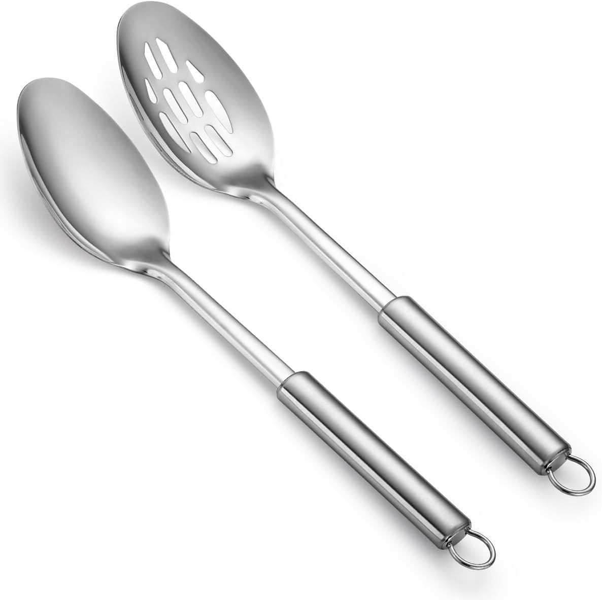Cucharon Cocina Acero Inoxidable Solido Ranurado Utensilios Mezcla Servicio