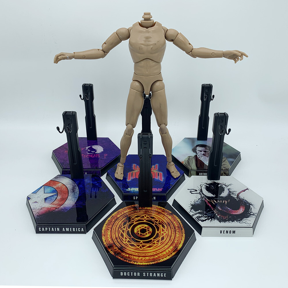 1/6 Scale Action Figure Display Stand Universal Stand Long Hexagon Customize