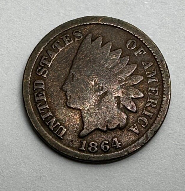 1864 Indian Head Cent 1c Circulated Semi-Key Better Date Bronze US Coin