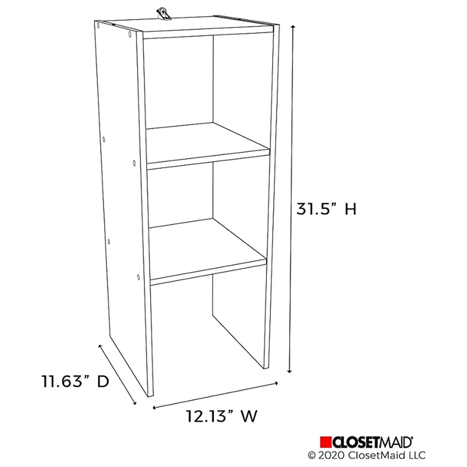 Closetmaid Decorative Home Stackable 2-Cube Cubeicals Organizer Storage, White