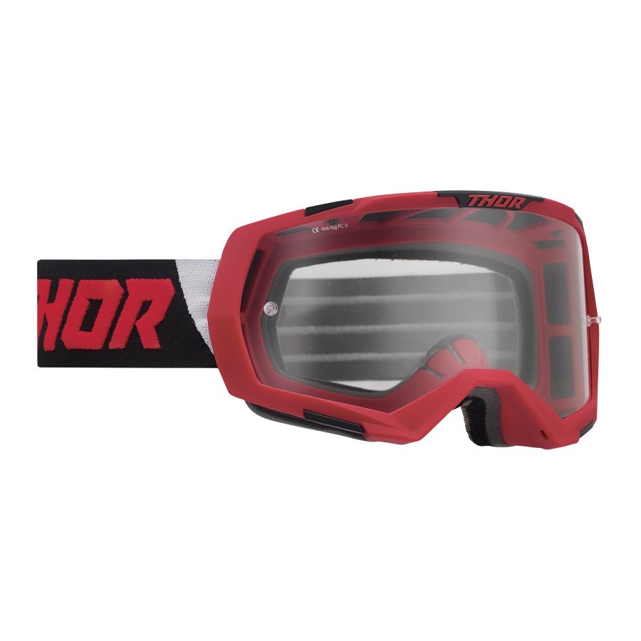 Thor Regiment Goggle - Red/Black - Clear Lens - Adult Size