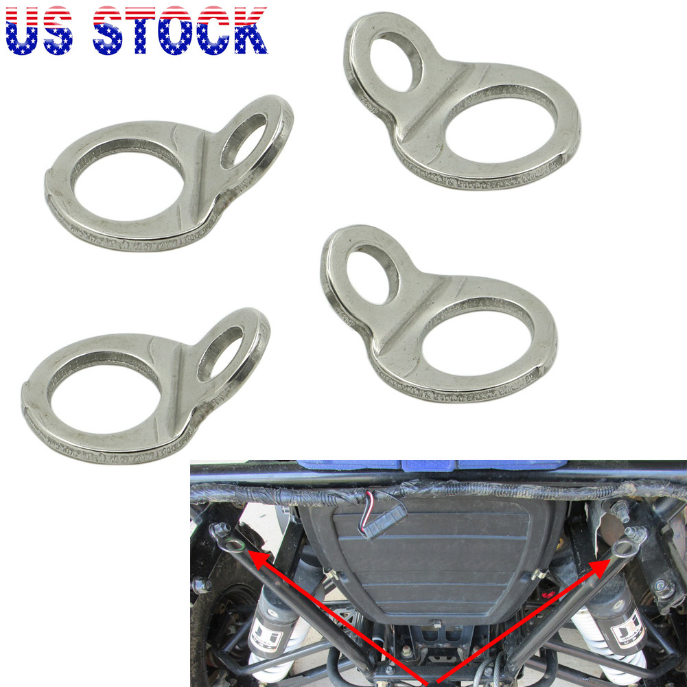 4X Stainless Steel Tie Down Strap Rings For Dirt Bike Street ATV UTV 3920-0341