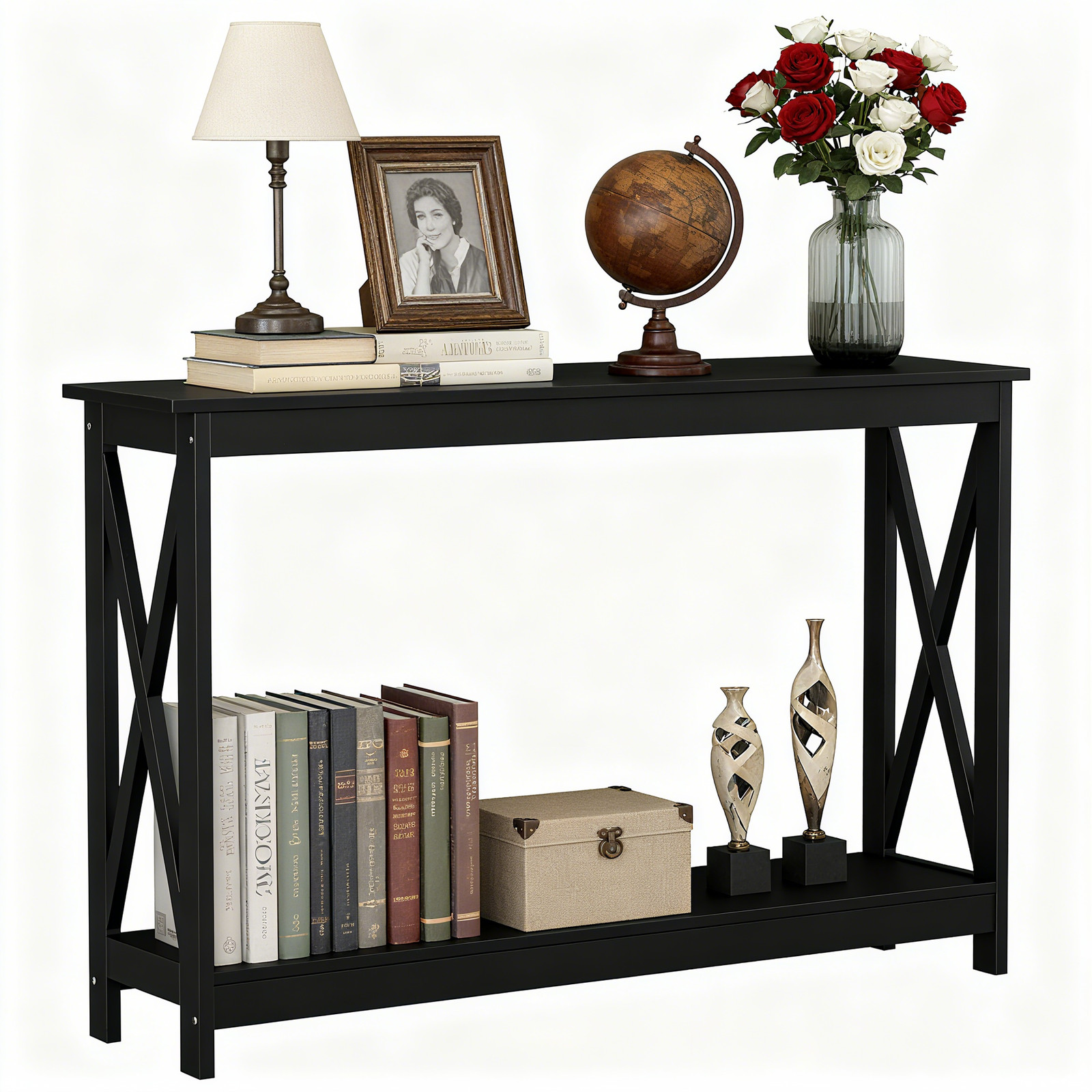 Console Table Along Bed Accent Side Stand Display Storage Shelf Entryway 47inch