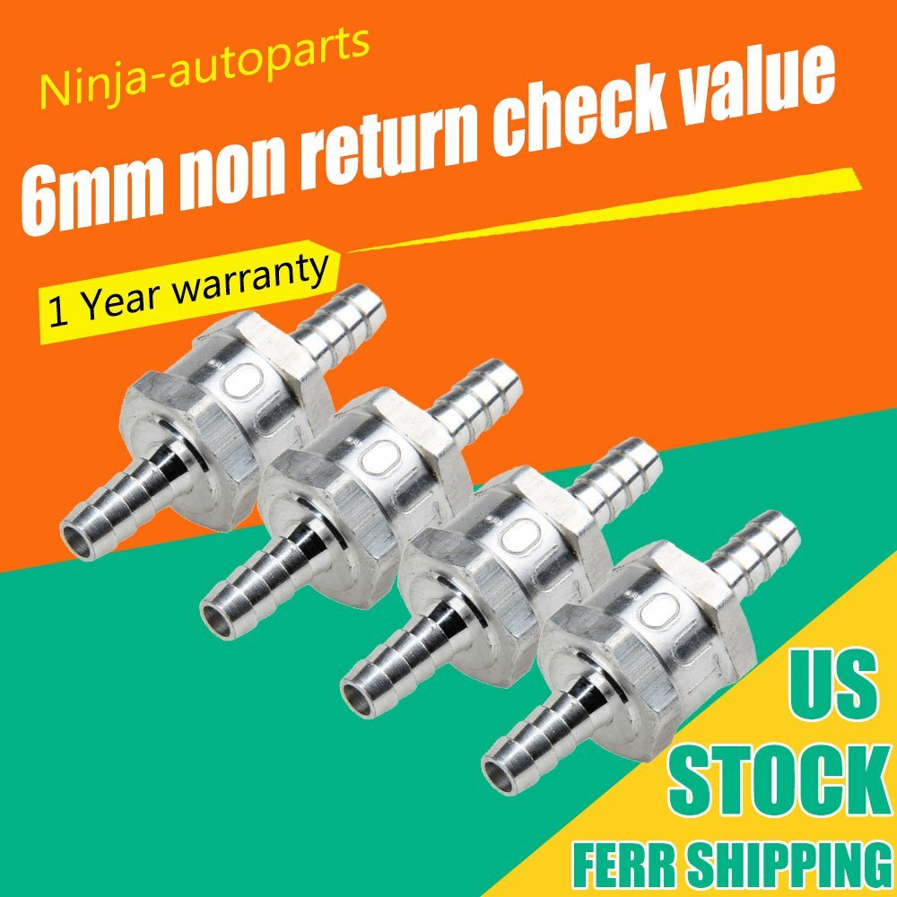 4*6 mm 1/4" Fuel Non Return One Way Check Valve Petrol Diesel Aluminium Alloy