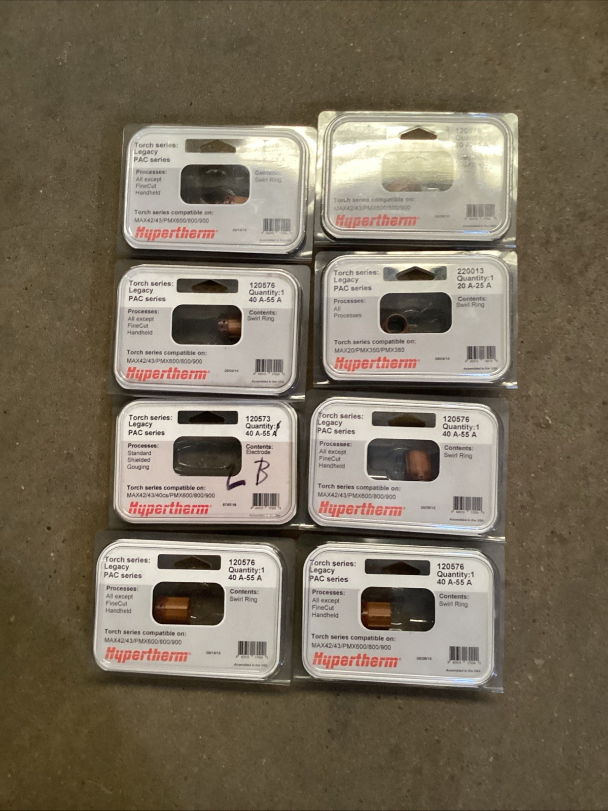 Hypertherm Legacy PAC Series Consumables OEM 220013, 120573, 120576
