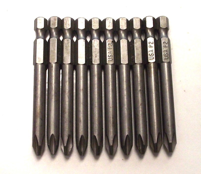 Pratt-Read P002PR275 #2 Phillips x 2-3/4" Long Insert Screw Tip Bits 10pcs. USA