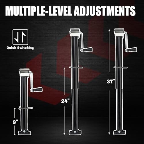 Heavy Duty A-Frame Trailer Jack, 15" Vertical Travel，5000lbs Capacity Side