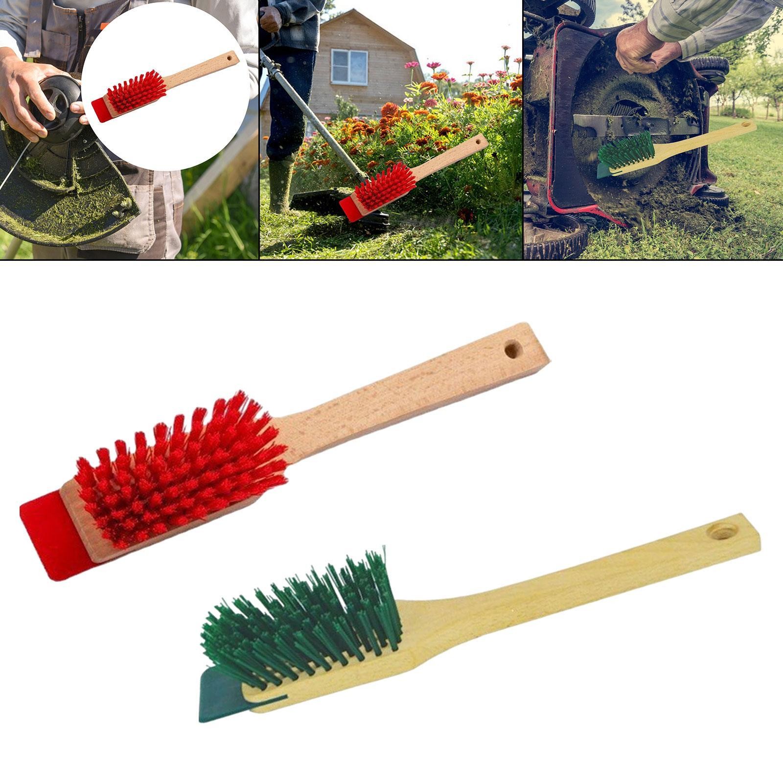 Lawnmower Brush Portable Universal Lawn Mower Cleaning Brush Wooden Handle