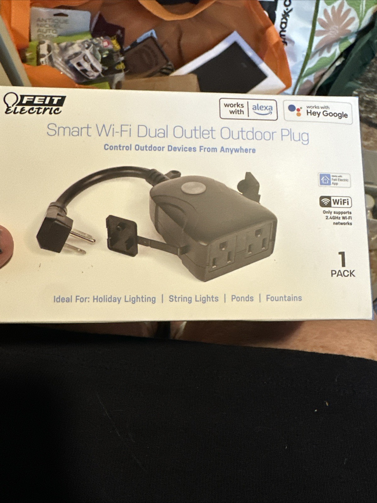 Feit Electric Smart Wi-Fi Dual Outlet Outdoor Plug Alexa Google NEW