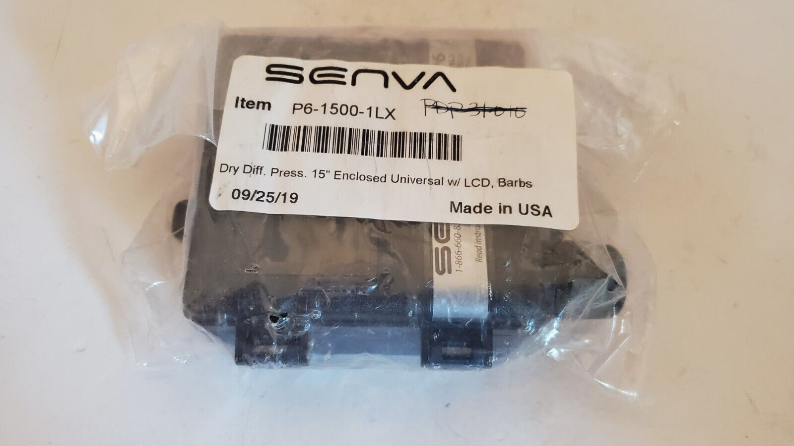 SENVA P6-1500-1LX Universal Pressure Sensor DryDiff 15" Enclosed Universal w LCD