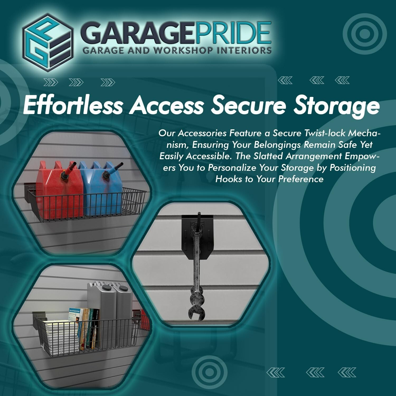 EVOPanel Garage Wall Storage Kit 19 Accessories EP162