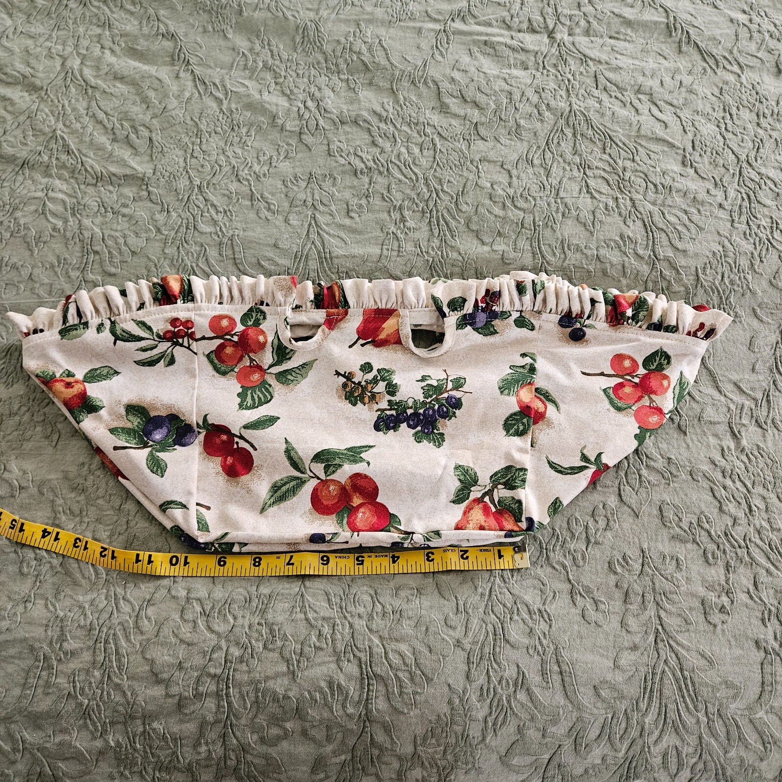 Longaberger Fruit Fabric Liner Insert Double Handle