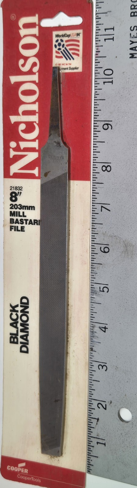 VINTAGE NICHOLSON 21832 8" BLACK DIAMOND MILL FILE  BRAND NEW - MADE IN THE USA!