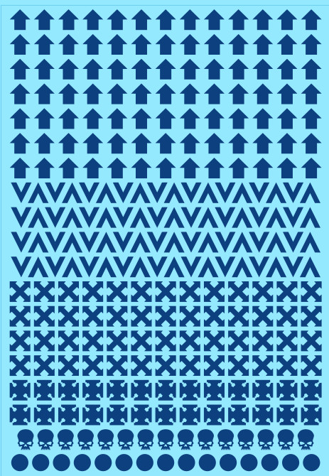 Light Blue Space Marine Squad Markings Custom Transfer Sheet A6