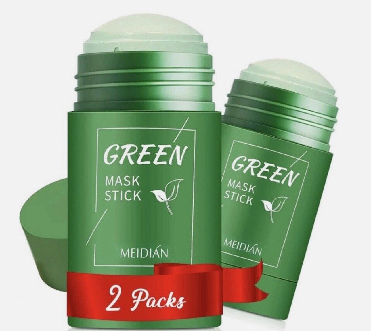2 Pack Meidian Green Solid Mask Stick - Deep Cleansing, Green Tea Oil Control