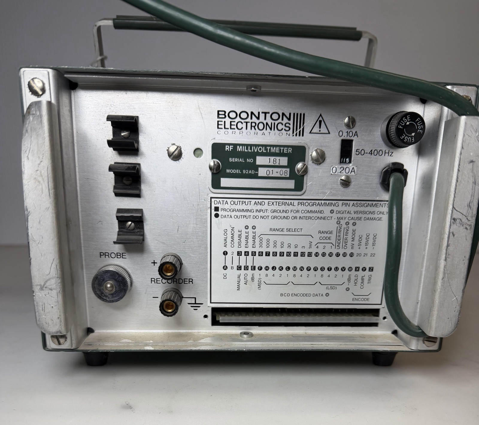 Boonton Electronics 92AD RF Millivoltmeter Digital Bench Meter Powers On