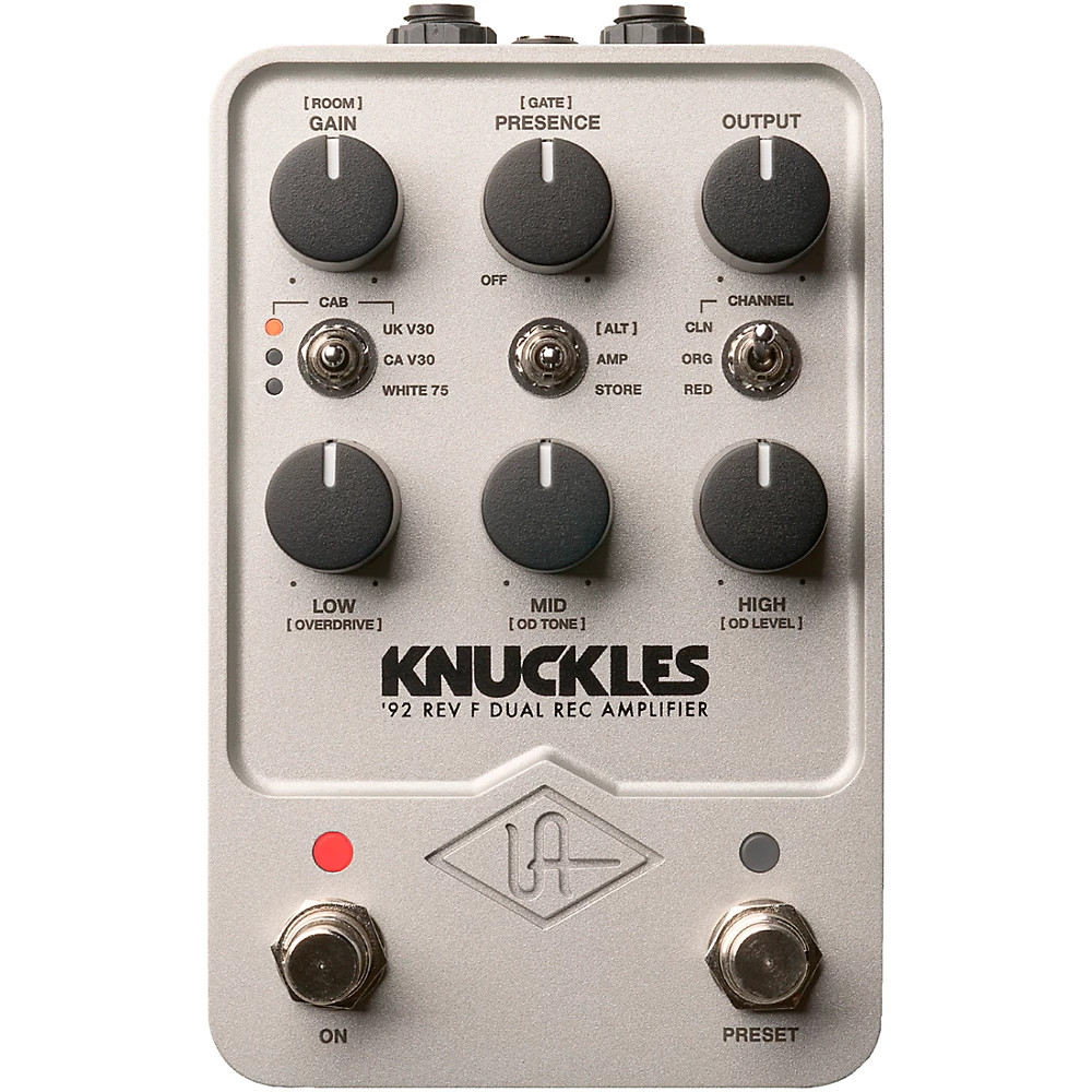 Universal Audio UAFX Knuckles '92 Rev F Dual Rec Amplifier Pedal Silver Refurb