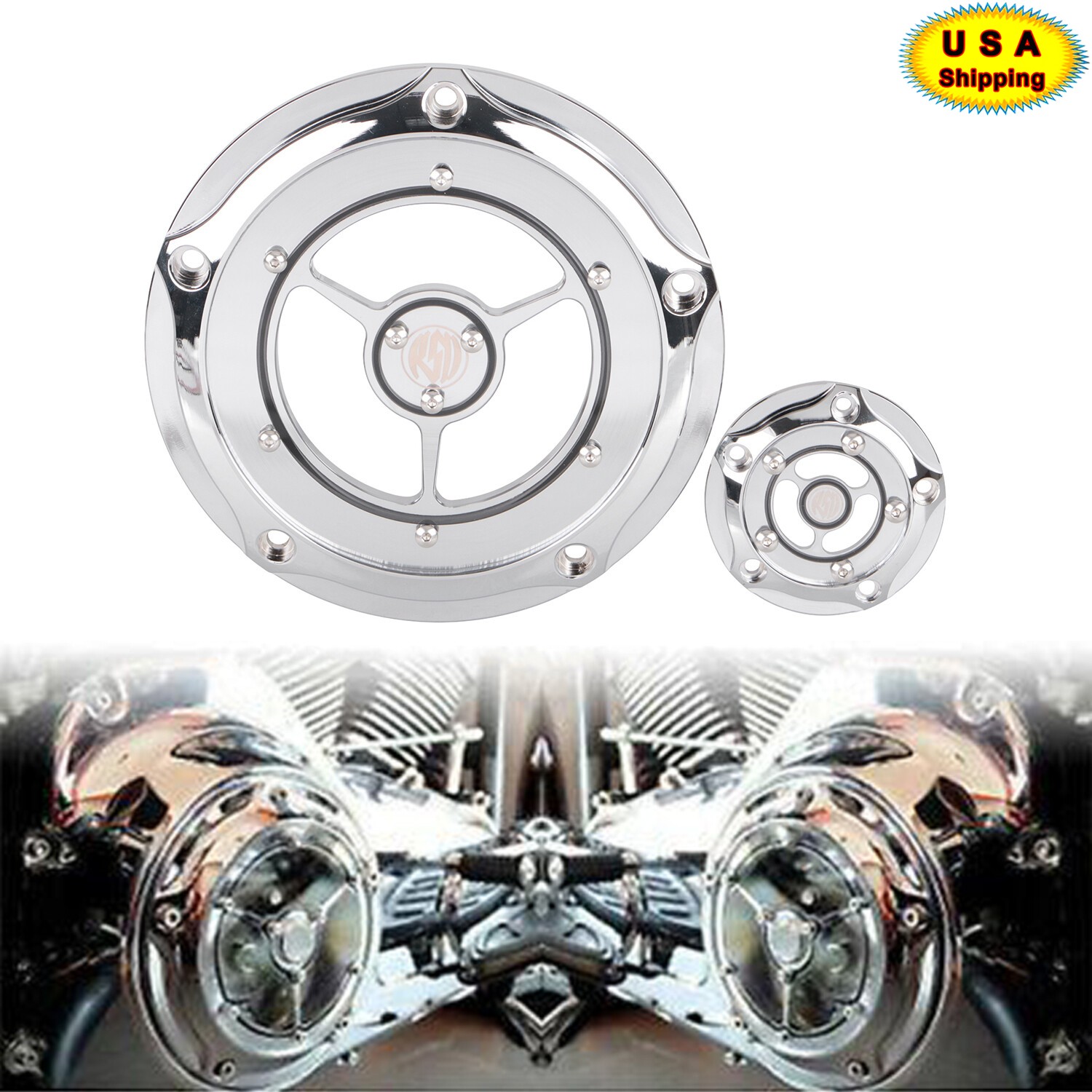 Chrome RSD Derby Timing Timer Cover For Harley Dyna Fat Boy Road King Softail