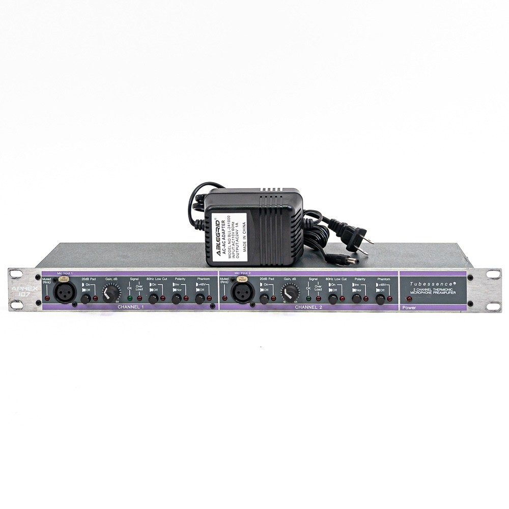 Aphex Model 107 Dual-Channel Tube Microphone Preamplifier w/ Power Supply