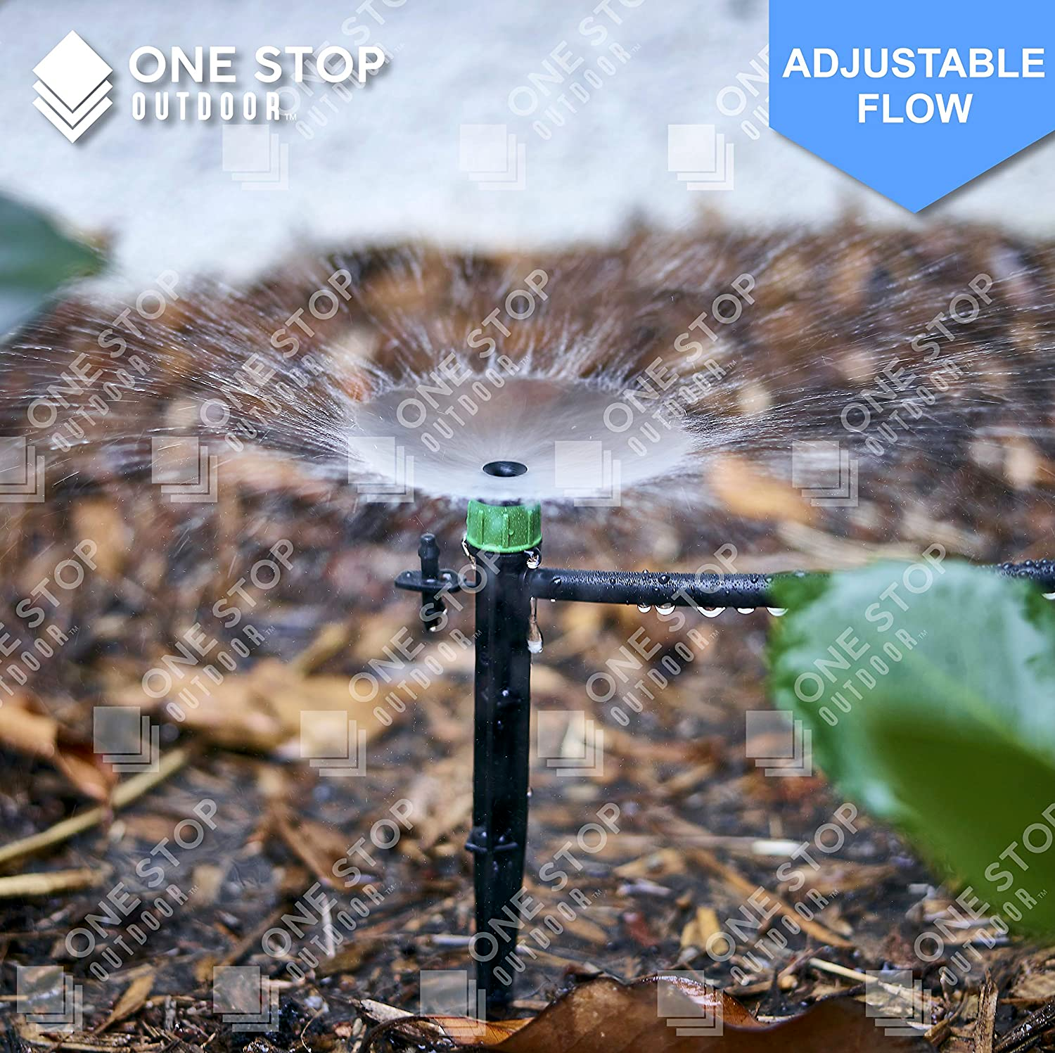 100pcs 360° Adjustable Water Flow Irrigation Drippers Stake Emitter Drip System