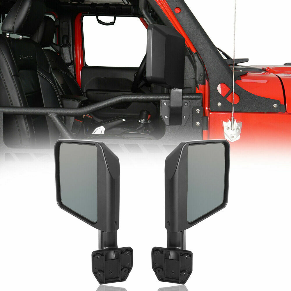 Half Door Rear Side Mirrors for Jeep Wrangler 1997-2026 TJ JK JL & Gladiator JT