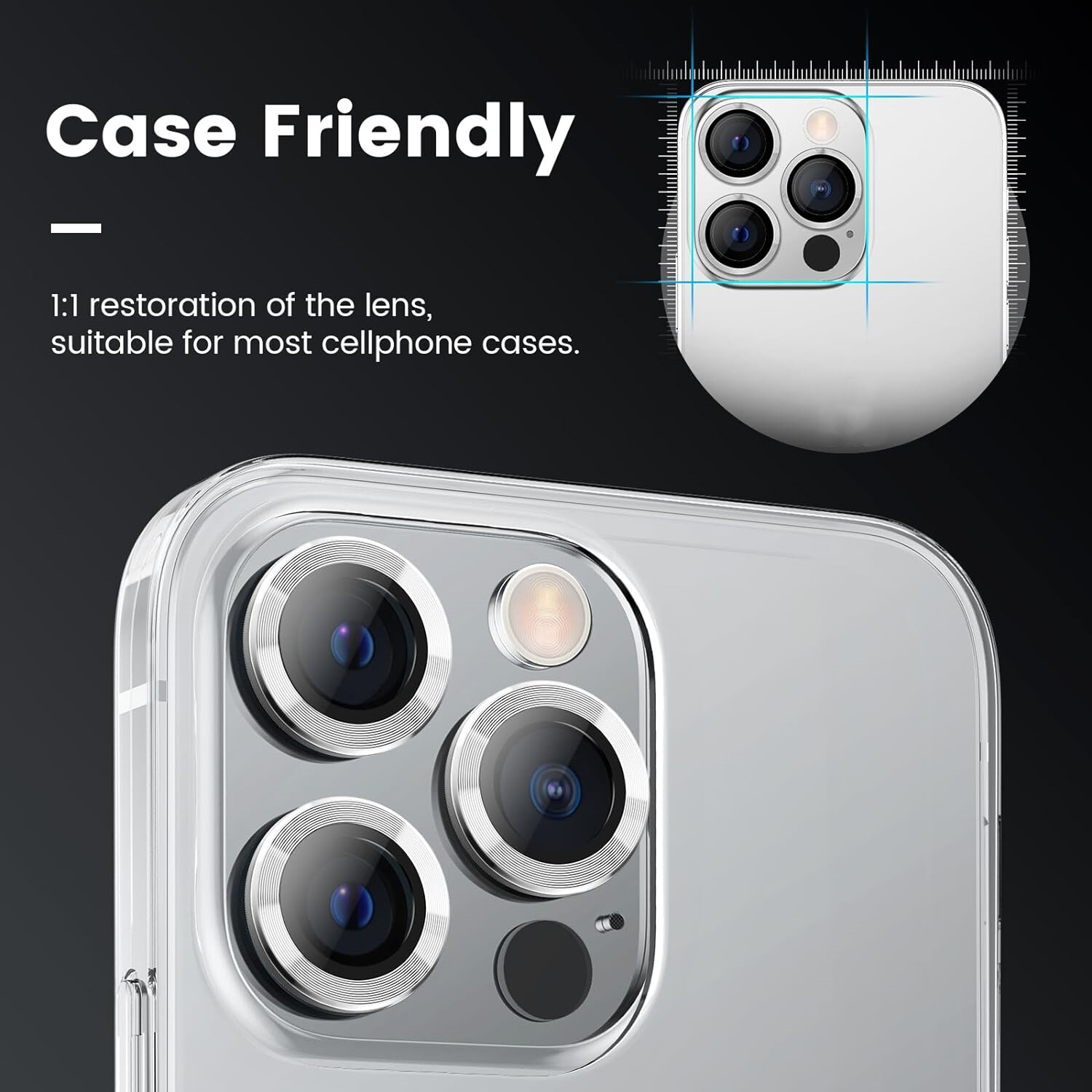 2 Pack For iPhone 15 Pro Max/15 Pro Ring Tempered Glass Camera Lens Protector