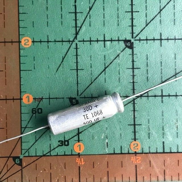 500uF 3v Sprague Axial Electrolytic Capacitor TE1068 Audio Mini 105'c  2pcs