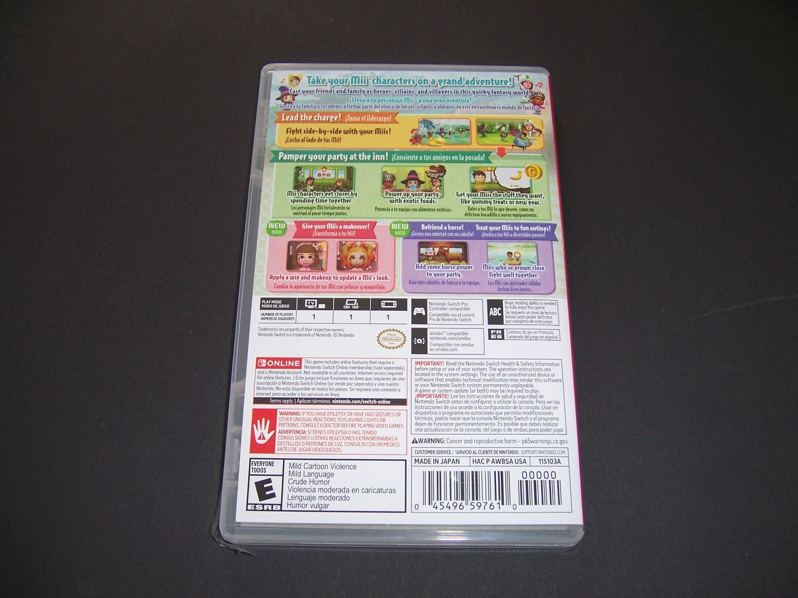 Authentic Replacement Box *Case Only* Nintendo Switch - Miitopia