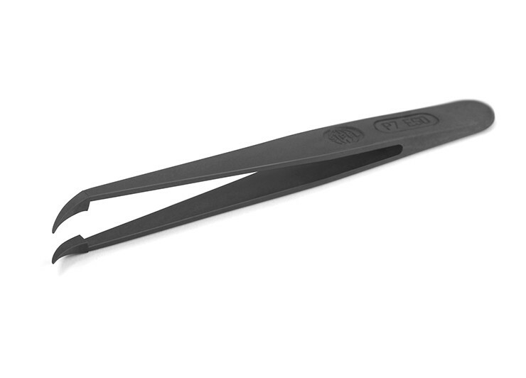 Lot of Ten /10 Swanstrom P7-STD Black Static Dissipative Plastic Tweezers 4-2/3"