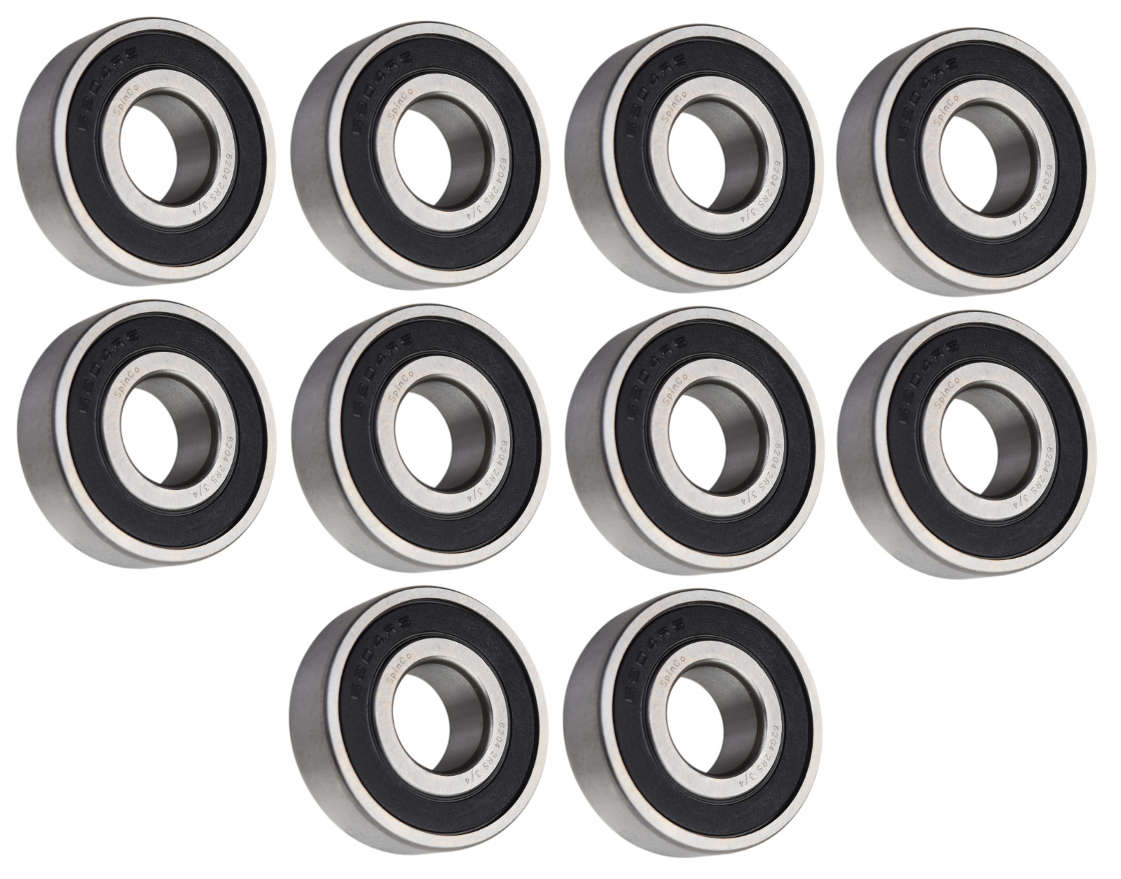 (10 Each) 6204-2RS-3/4, 6204LLU12, 204PP12 Sealed Radial Ball Bearing 3/4"X47X14