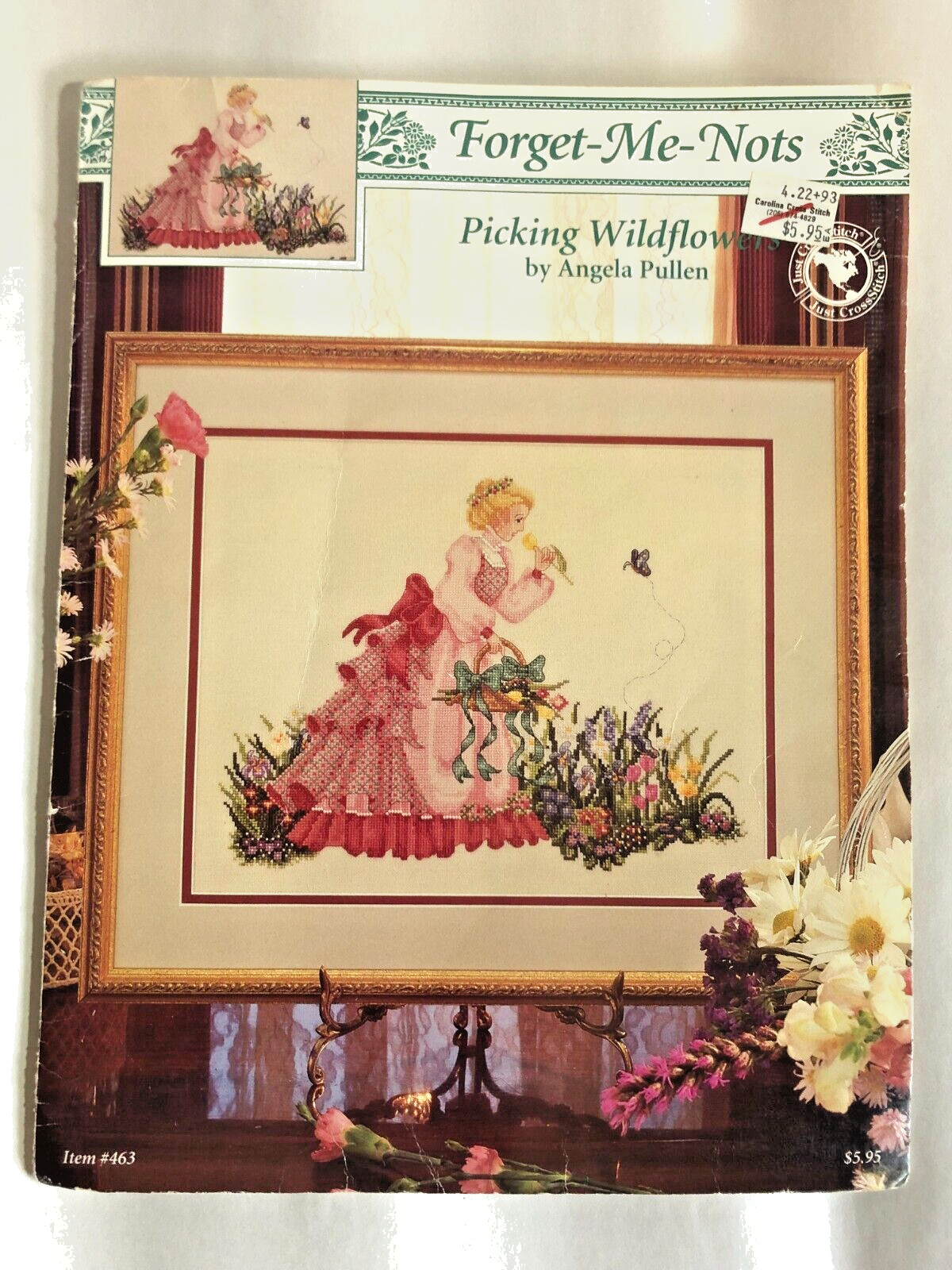 Cross Stitch Pattern Chart Book Forget-Me-Nots PICKING WILDFLOWERS