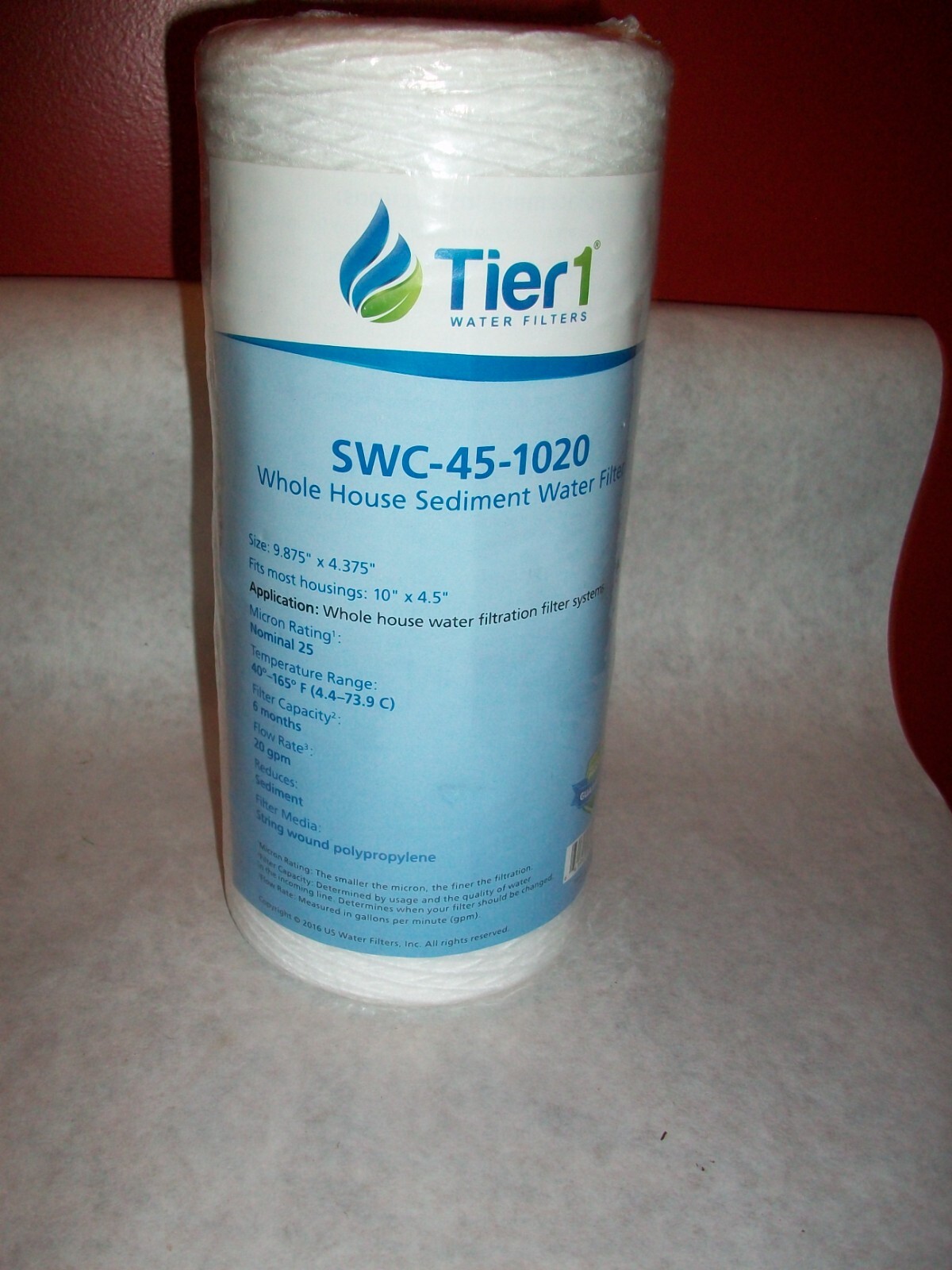 Tier 1--10 x 4.5 Inch 20 Micron SWC-45-1020 Polypropylene Sediment Water Filter