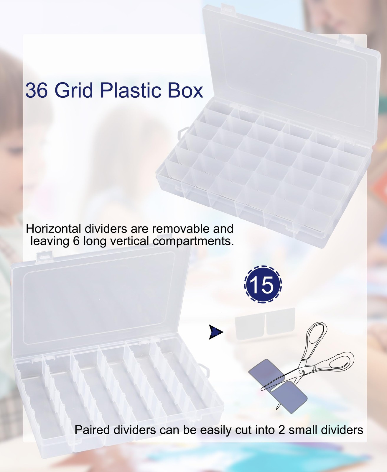 8 PCS 36 Grids Bead Organizer Box Plastic Box Clear Box Organizer 3600 Tackle